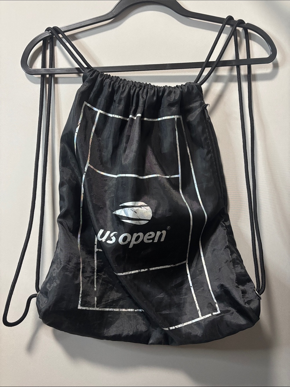 US Open Black Drawstring Backpack 2025